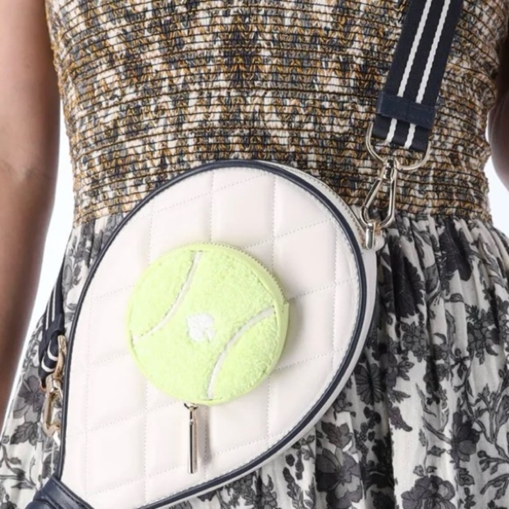 NWT KATE SPADE GRAND SLAM 3D TENNIS RAQUET CROSSBODY & CARD HOLDER